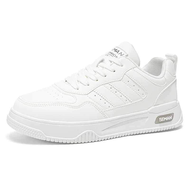 Students' white shoes four season breathable soft-sole non-slip men's casual flat shoes fashion youth outdoor sports board shoes