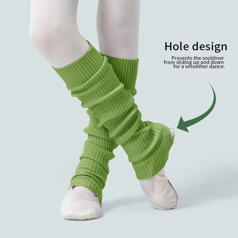 Autumn Girls Ballet Leg Warmers Knitted Stirrup Leg Warmers Winter Extra Soft Long Legwarmers for Dance Yoga Knitted Stockings