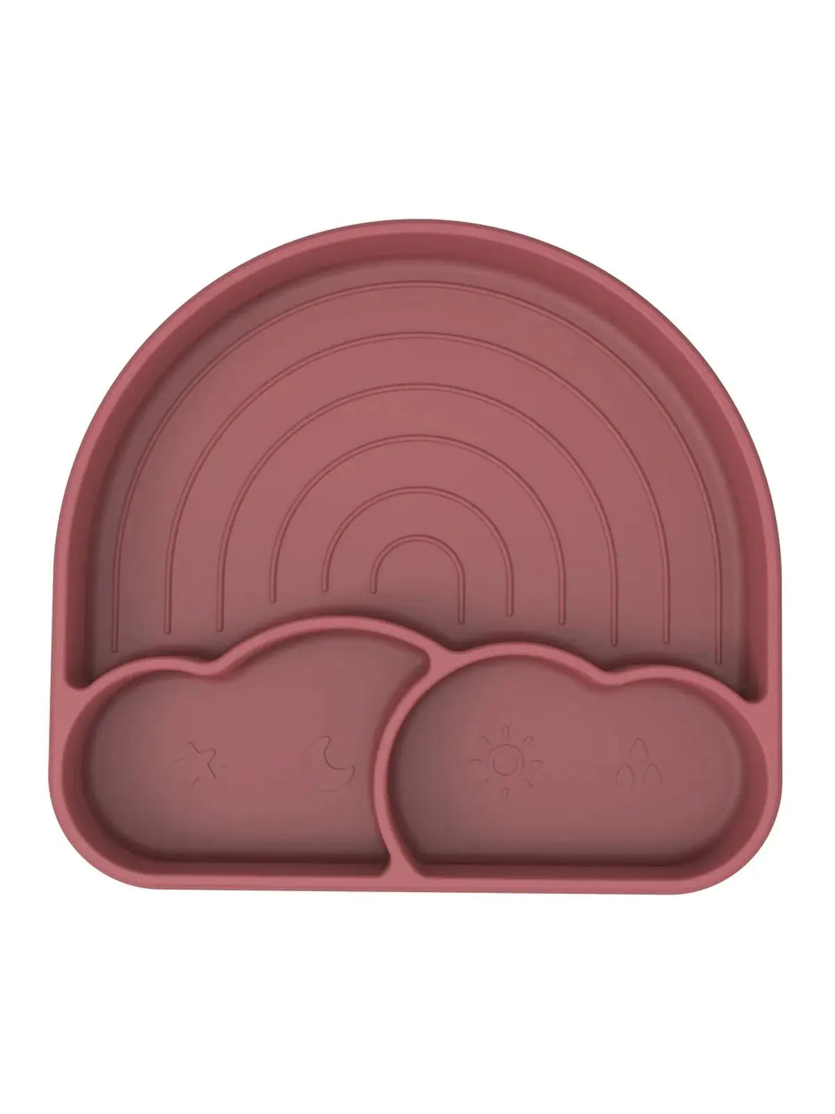 Suction Plates for Baby Silicone Plates with Suction Divided for Toddler Baby Dishes Kids Utensils Rainbow Shape