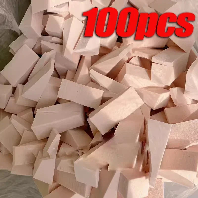 100Pcs/Set Triangle Dry Wet Use Makeup Sponge Face Foundation Concealer BB Cream Powder Blending Smearing Puff Cosmetic Tools