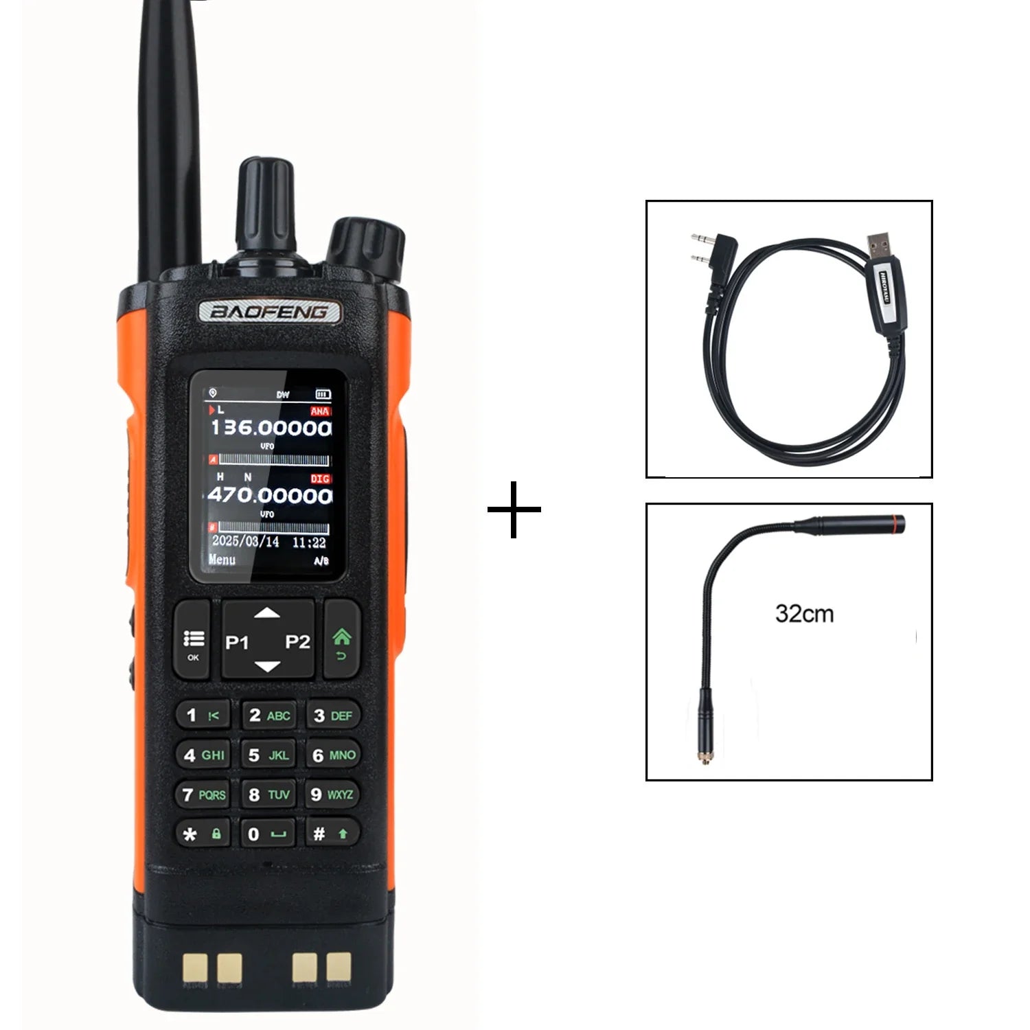 Baofeng DM-32 GPS APRS AES256 Encryption DMR Digital Analog UHF VHF Dual Band 8W Air Band FM Walkie Talkie DM-32UV