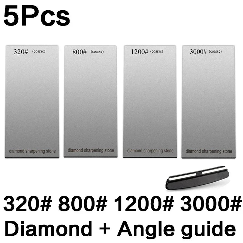 120/600/1500/3000 Grit Diamond Sharpening Stones Knife Sharpener Anti-skid Base Kitchen Knife Sharpening Tool Set Flake Plate