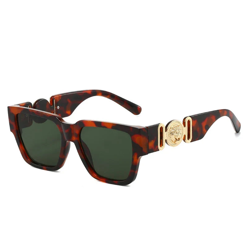 New Luxury Fashion Brand Designer Sunglasses Women Men 2025 Vintage Square Leopard Shades Glasses Outdoor Travel Top Sunglasses