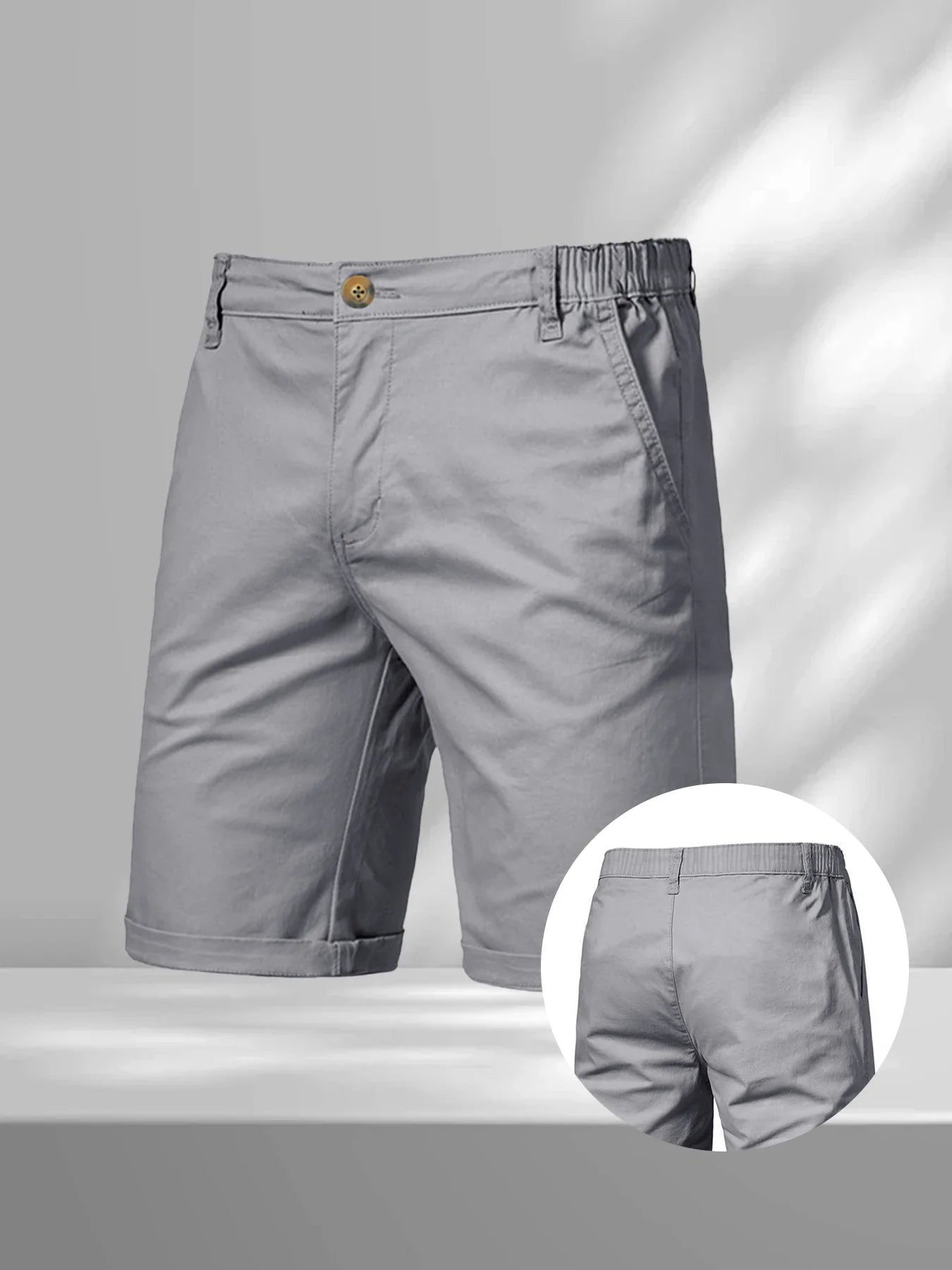 Summer Men's Cargo Shorts Solid Color Casual Cotton Short Jogging Climbing Sports Short Elastic Waist Male Jogger Work Shorts