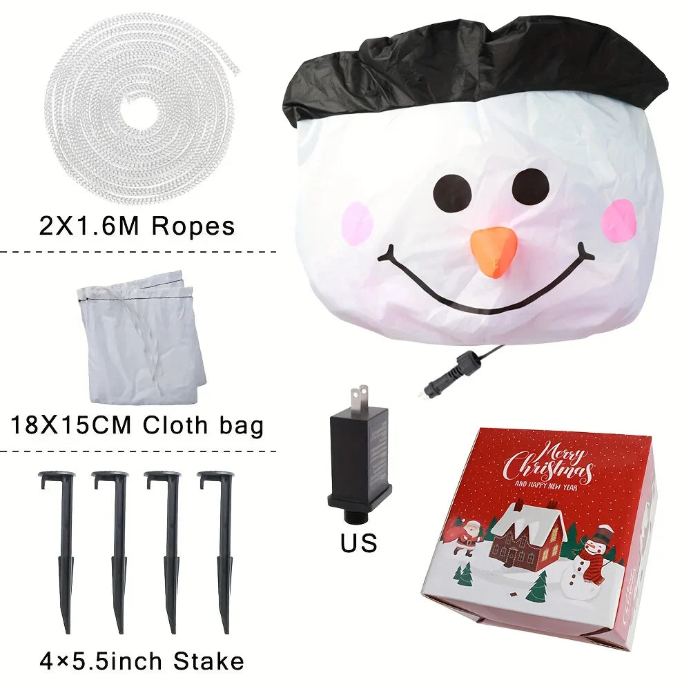 5FT Christmas Inflatable Snowman Model Decor Built-in LED Light Glowing Xmas Blow Up Snowman Garden Yard Party Holiday Ornament