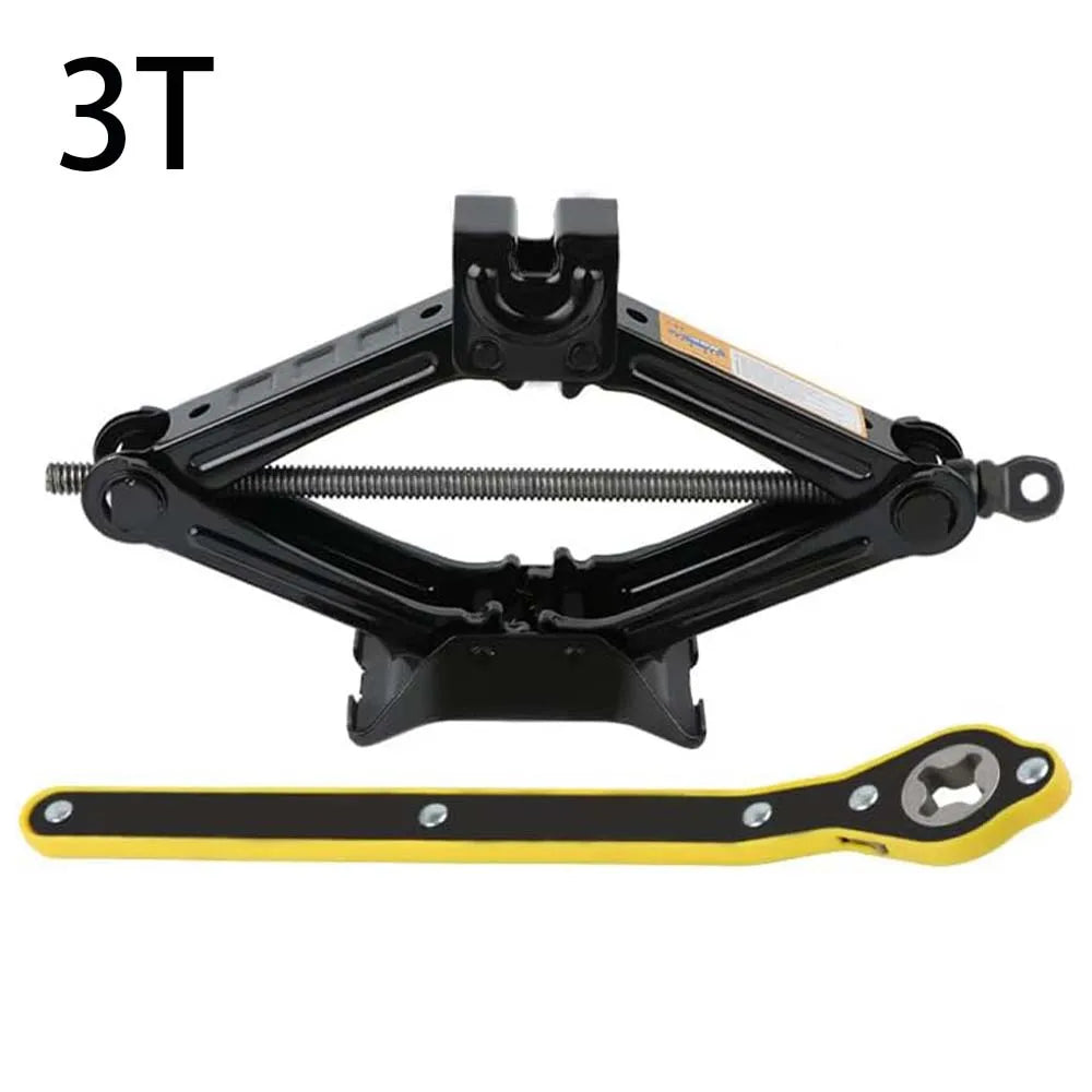 2T/3T Car Scissor Jack Auto Emergency Crank Lift Stand Labor-Saving Repair & Tire Replacement Tool with Wrench for SUV Vehicles