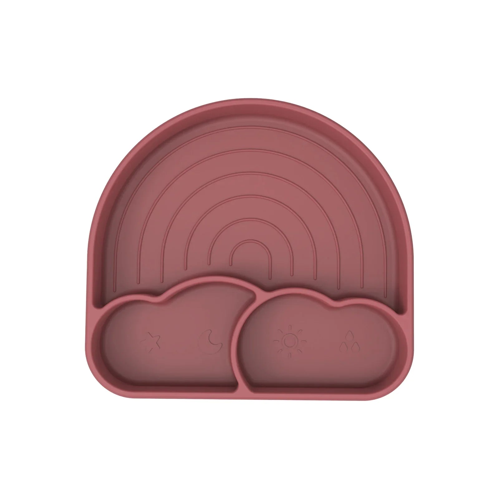 Suction Plates for Baby Silicone Plates with Suction Divided for Toddler Baby Dishes Kids Utensils Rainbow Shape