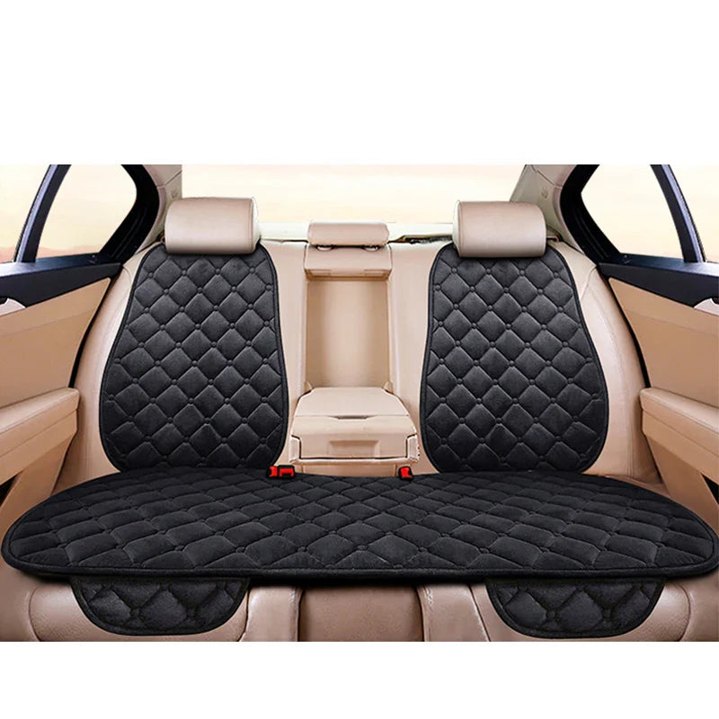 Car Seat Cover Protector Universal Winter Warm Auto Seat Cushion Rear Seat Cushion Protection Covers Back Cushion Three Piece