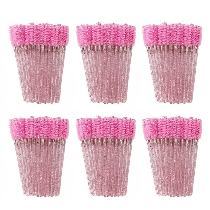 ANNAFRIS 50Pcs  Disposable Eyelash  Brush Soft Head Crystal Eyebrow Brush Lash Extension Brush  Mascara Wand Makeup Tool