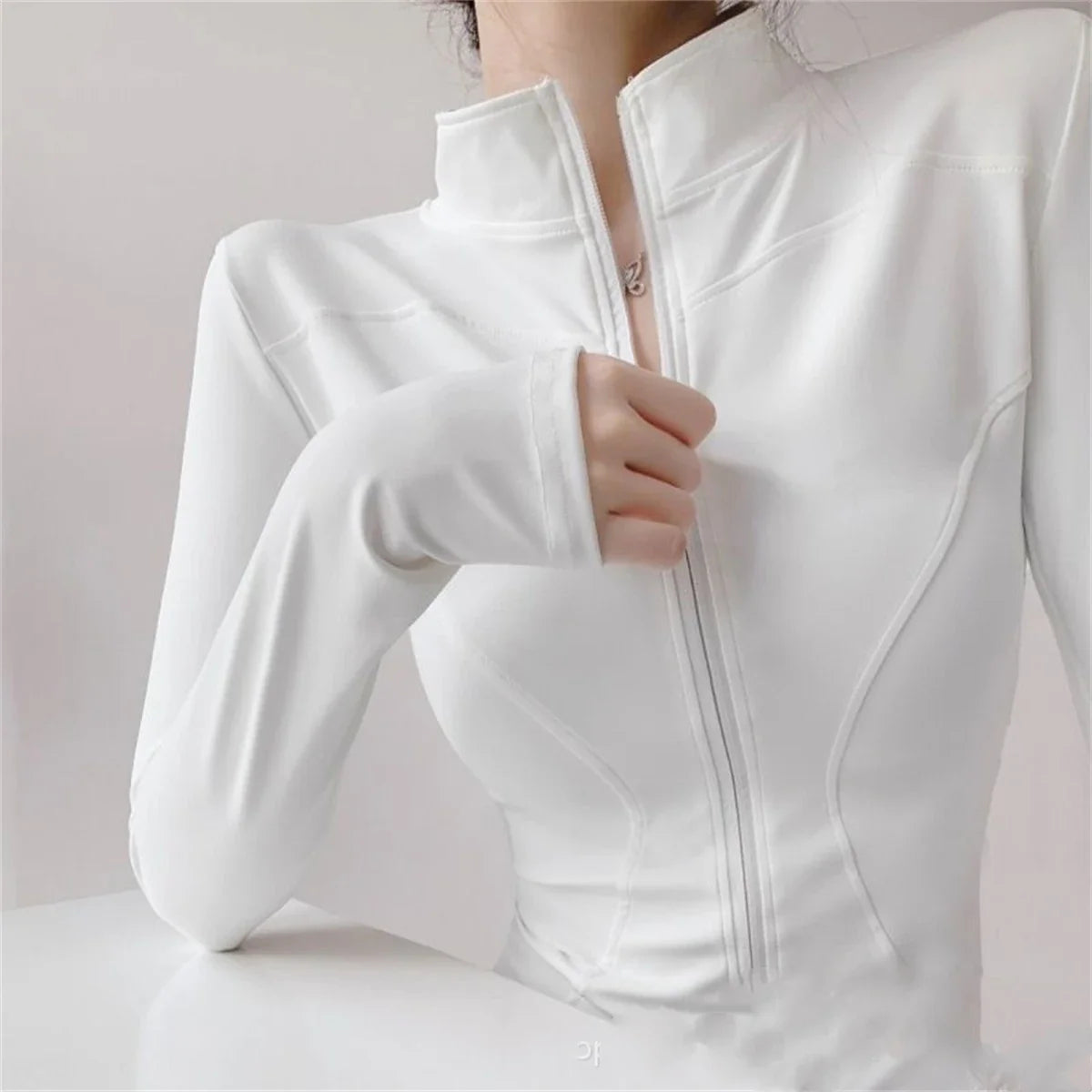 Women Long Sleeve Sport Jacket Spring Summer Gym Workout Coat Yoga Running Sports Cycling Top Casual Zipper Outfit Clothes Chic